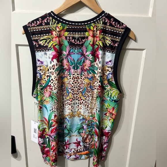 NWT Johnny Was Bee Active Muscle Tank in Miller Tigre Scarf Print - Picture 3 of 5